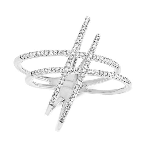 0.32 Ctw 14k White Gold Diamond Womens Ring