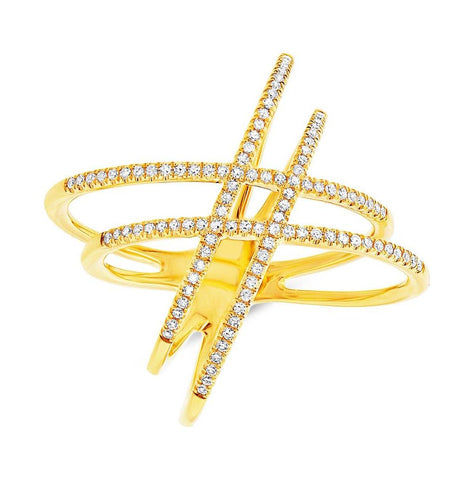 0.32 Ctw 14k Yellow Gold Diamond Womens Ring