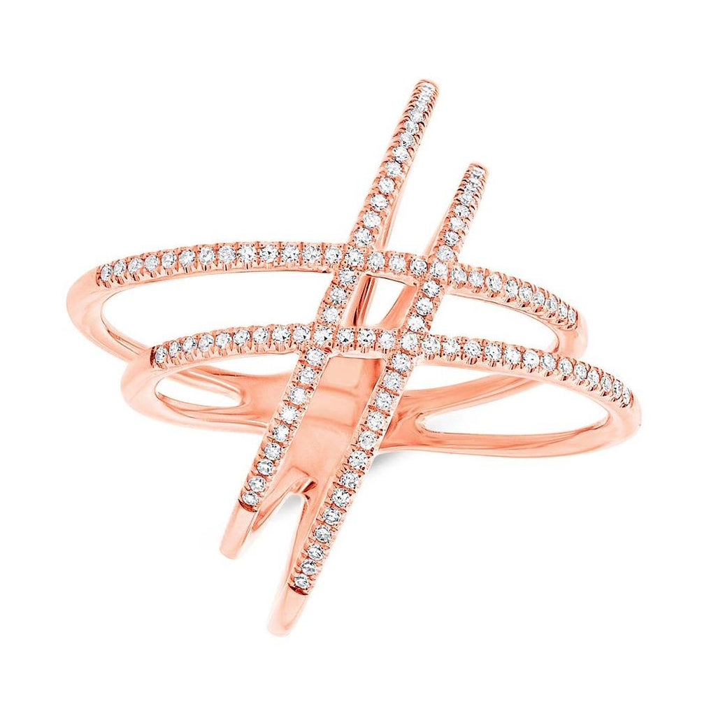 0.32 Ctw 14k Rose Gold Diamond Womens Ring