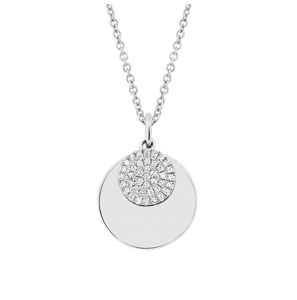 0.09 Ctw 14k White Gold Diamond Circle Necklace