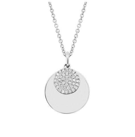 0.09 Ctw 14k White Gold Diamond Circle Necklace