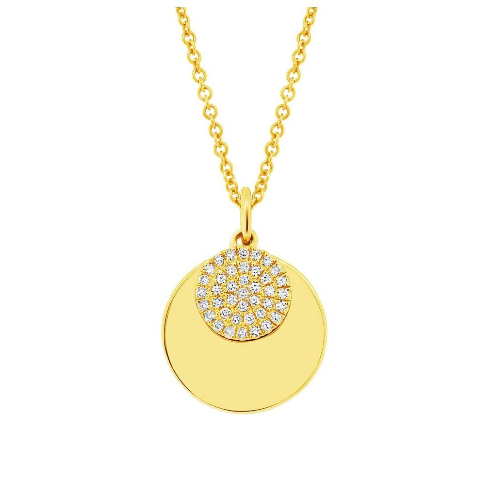 0.09 Ctw 14k Yellow Gold Diamond Circle Necklace