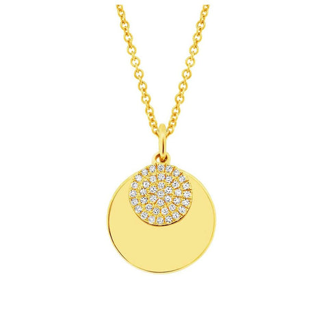 0.09 Ctw 14k Yellow Gold Diamond Circle Necklace