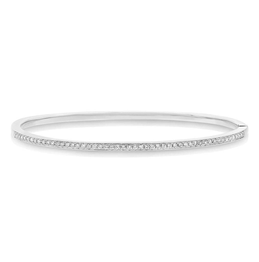 0.47 Ctw 14k White Gold Diamond Bangle Bracelet