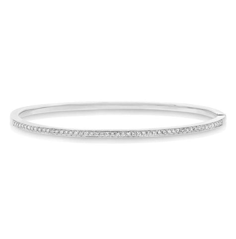 0.47 Ctw 14k White Gold Diamond Bangle Bracelet