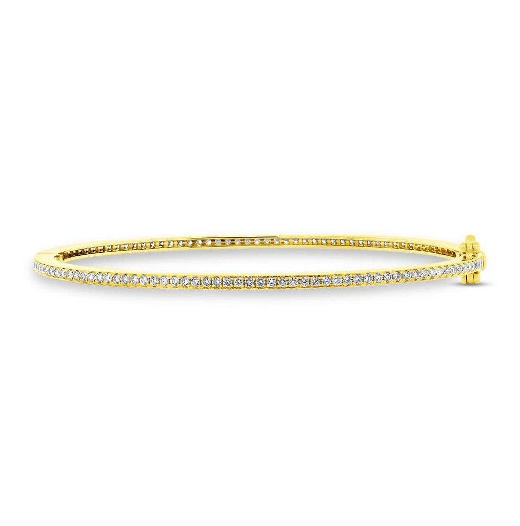 1.09 Ctw 14k Yellow Gold Diamond Bangle Bracelet