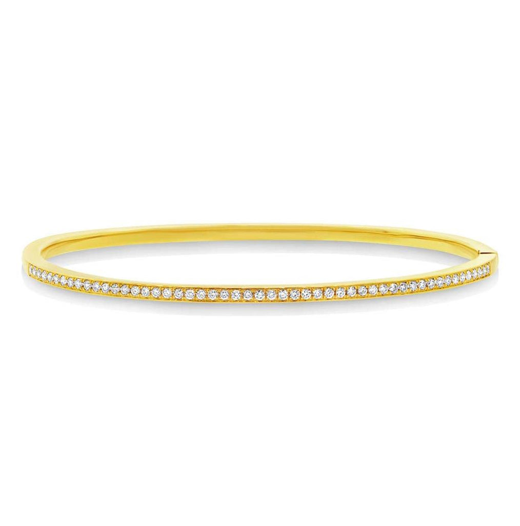 0.47 Ctw 14k Yellow Gold Diamond Bangle Bracelet