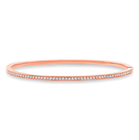 0.47 Ctw 14k Rose Gold Diamond Bangle Bracelet