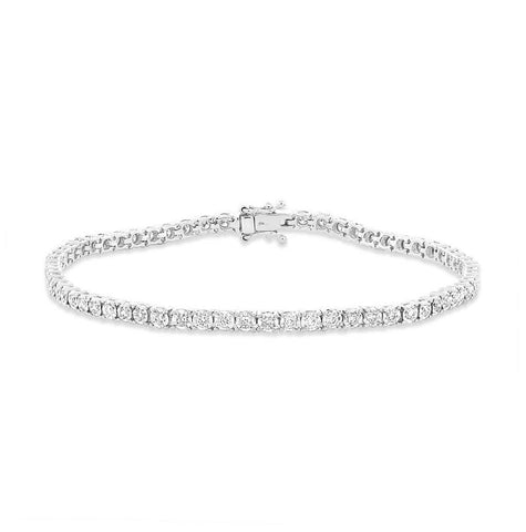 1.00 Ctw 14k White Gold Diamond Womens Bracelet