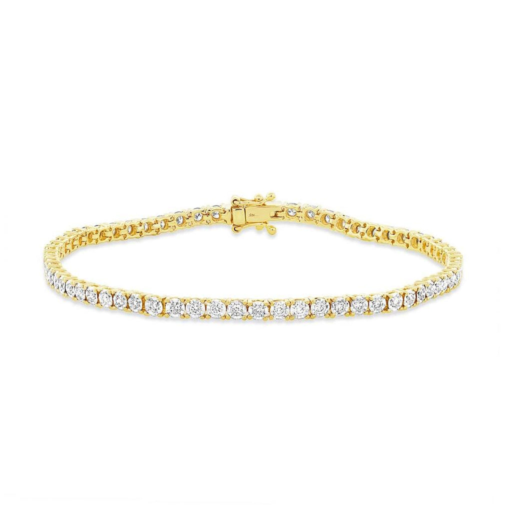 1.00 Ctw 14k Yellow Gold Diamond Womens Bracelet