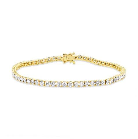 1.00 Ctw 14k Yellow Gold Diamond Womens Bracelet