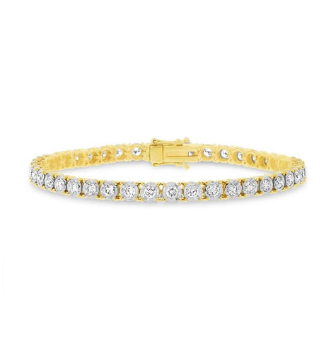 3.00 Ctw 14k Yellow Gold Diamond Womens Bracelet