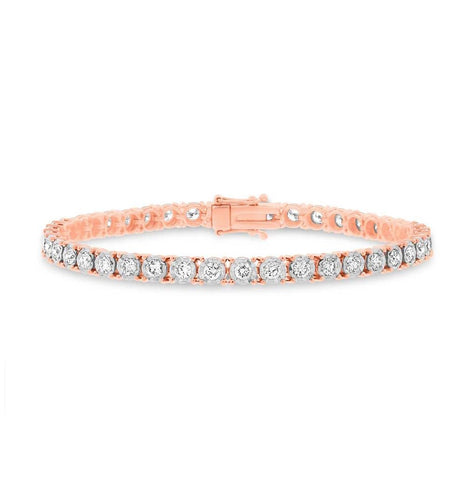 3.00 Ctw 14k Rose Gold Diamond Womens Bracelet