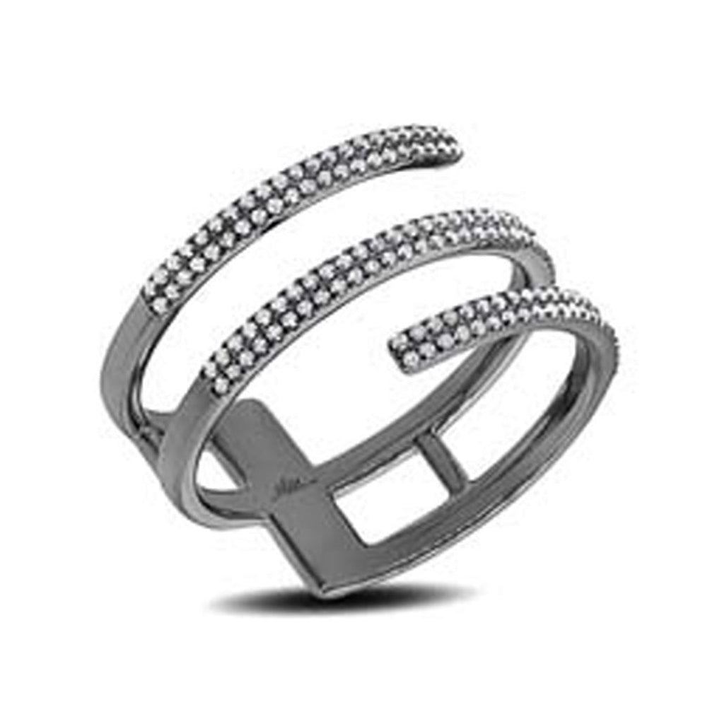 0.30 Ctw 14k Black Rhodium Gold Diamond Womens Ring