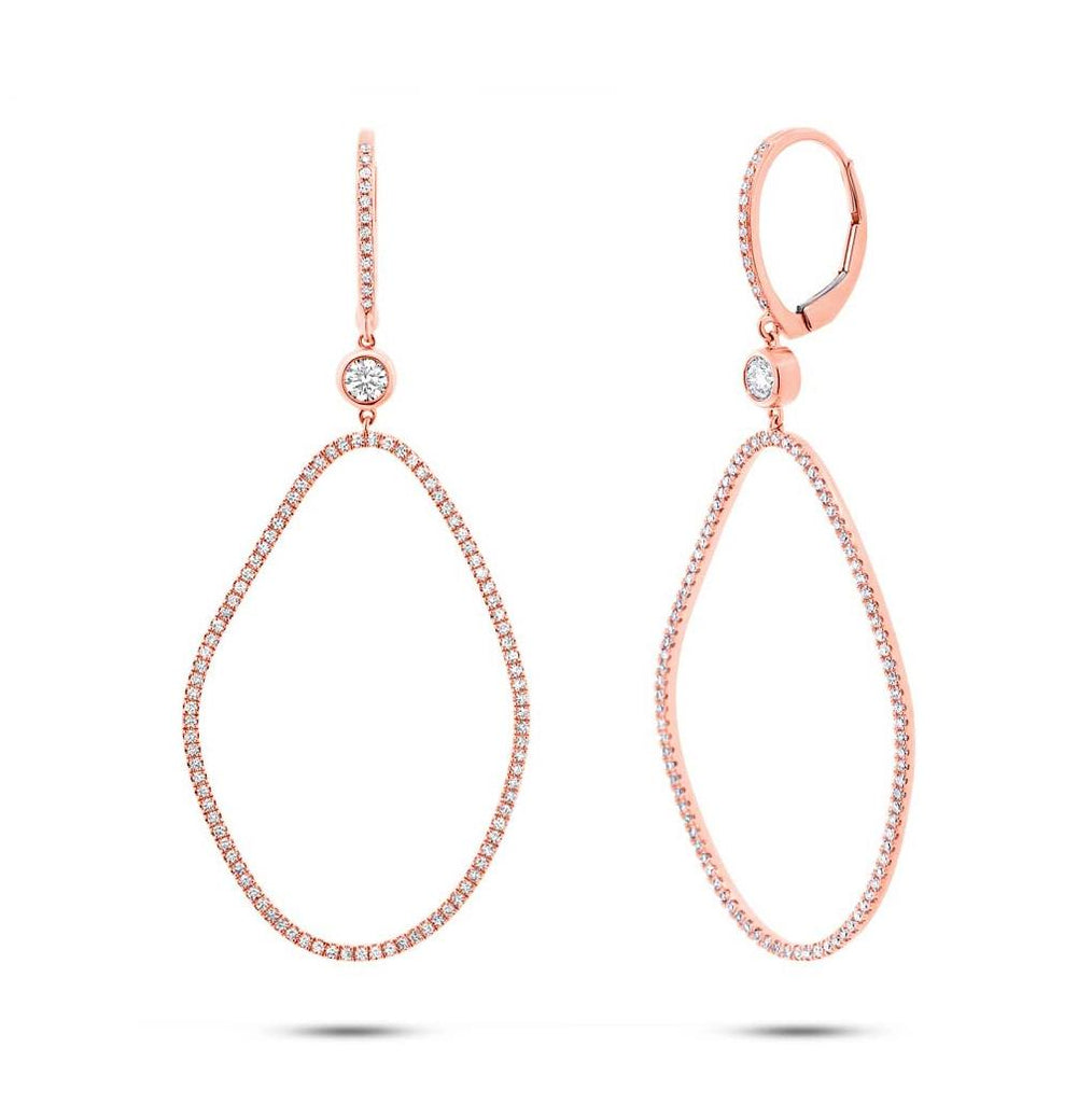 0.82 Ctw 14k Rose Gold Diamond Earring