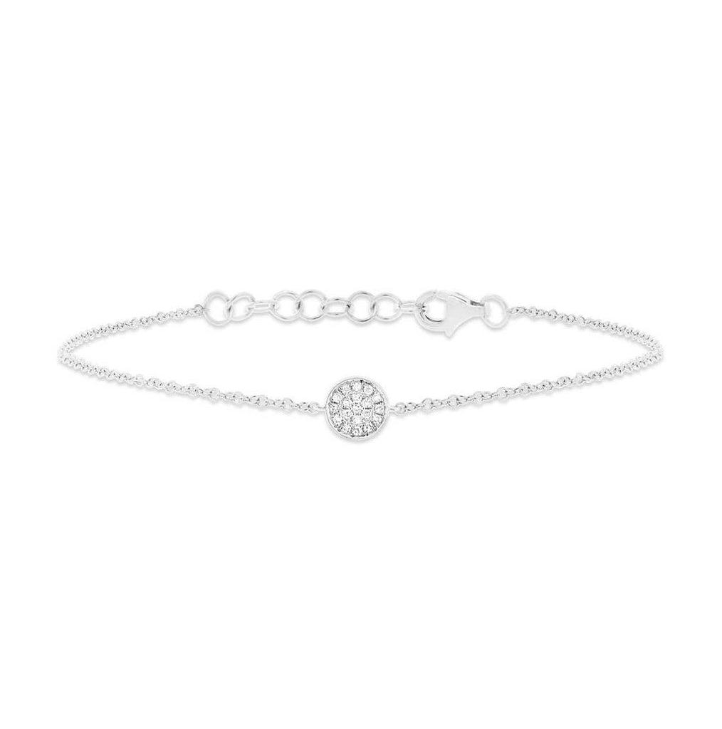 0.05 Ctw 14k White Gold Diamond Pave Circle Bracelet