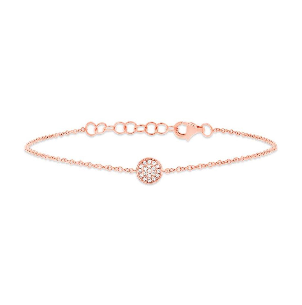 0.05 Ctw 14k Rose Gold Diamond Pave Circle Bracelet