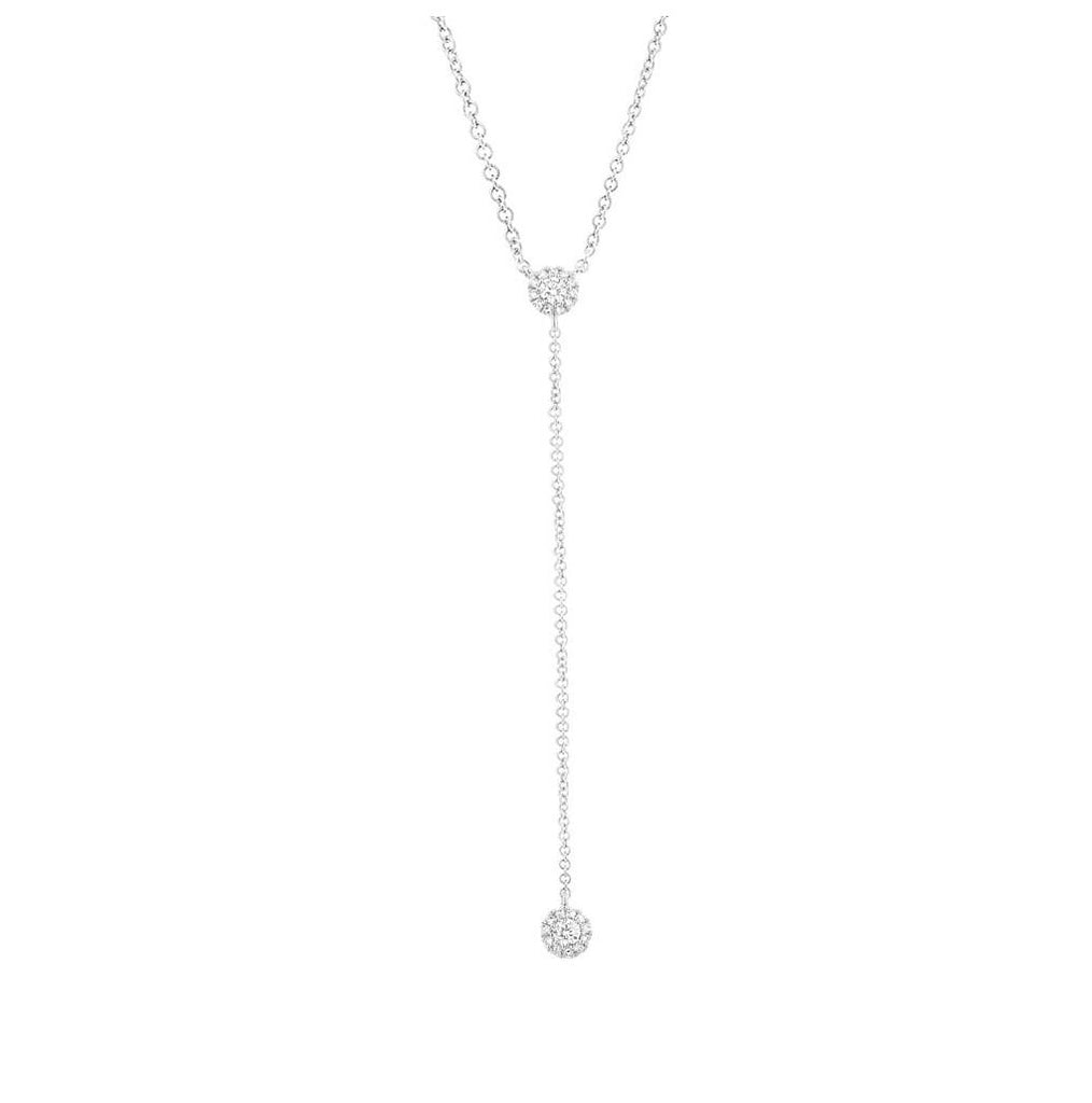 0.16 Ctw14k White Gold Diamond Lariat Necklace