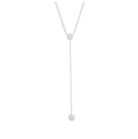 0.16 Ctw14k White Gold Diamond Lariat Necklace