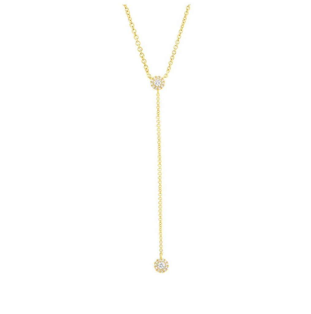 0.16 Ctw 14k Yellow Gold Diamond Lariat Necklace