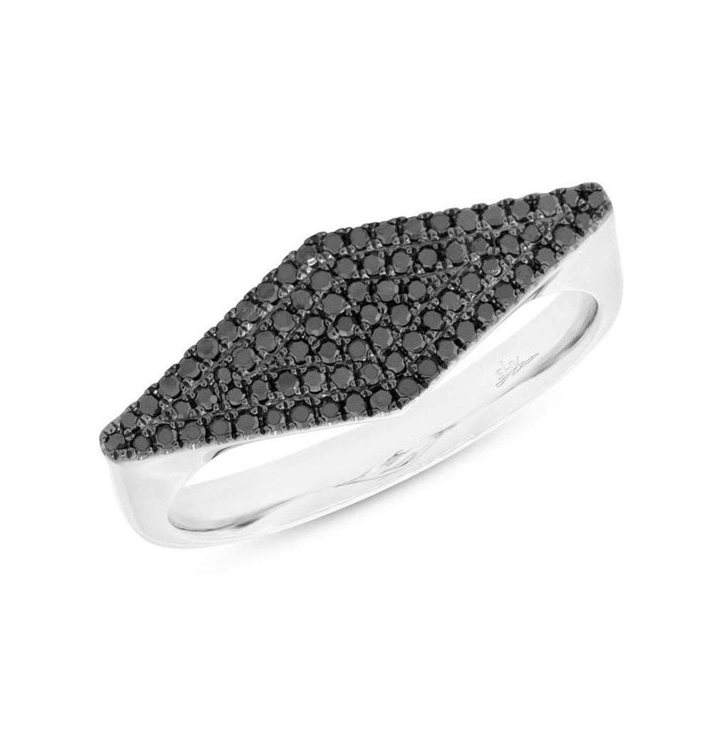0.25 Ctw 14k White Gold Black Diamond Pave Womens Ring