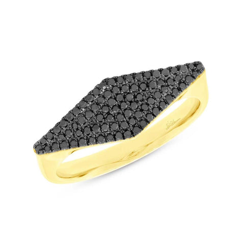 0.25 Ctw 14k Yellow Gold Black Diamond Pave Womens Ring