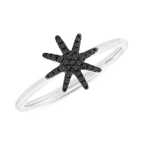 0.10 Ctw 14k White Gold Black Diamond Womens Ring