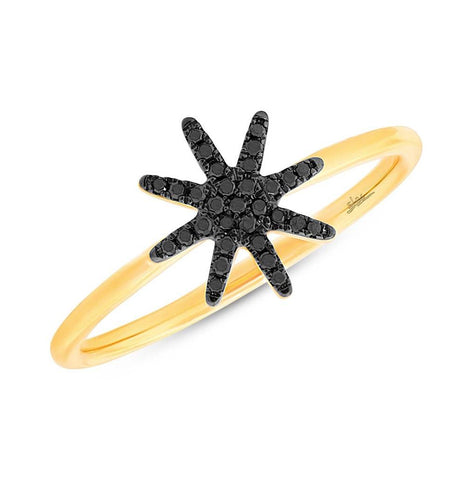 0.10 Ctw 14k Yellow Gold Black Diamond Womens Ring