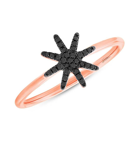 0.10 Ctw 14k Rose Gold Black Diamond Womens Ring