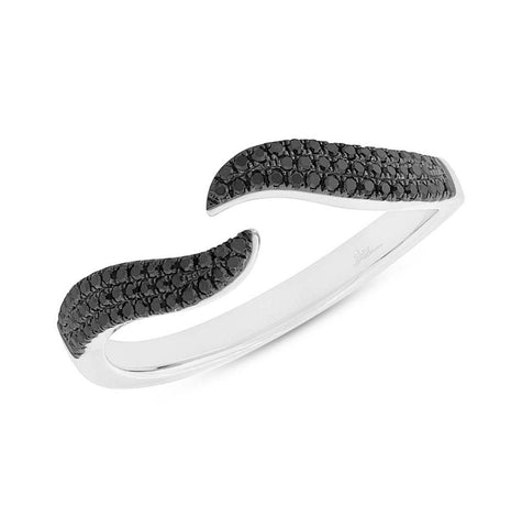 0.20 Ctw 14k White Gold Black Diamond Womens Ring