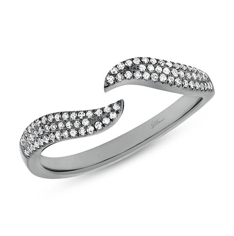 0.17 Ctw 14k Black Rhodium Gold Diamond Womens Ring