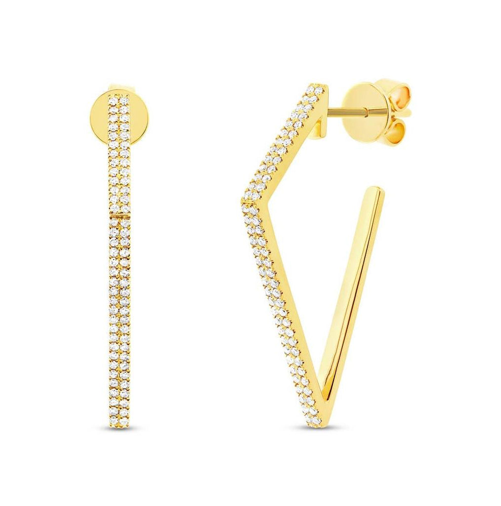 0.32 Ctw 14k Yellow Gold Diamond Earring