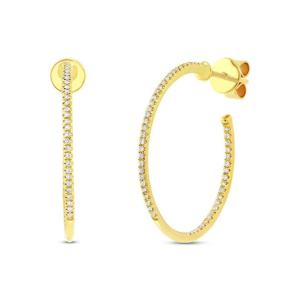 0.19 Ctw 14k Yellow Gold Diamond Hoop Earring