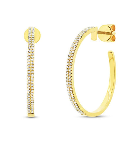 0.30 Ctw 14k Yellow Gold Diamond Hoop Earring