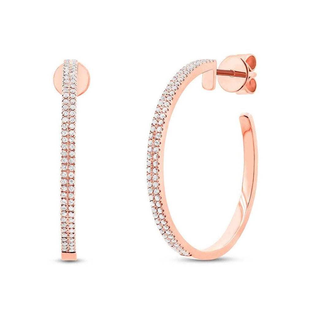 0.30 Ctw 14k Rose Gold Diamond Hoop Earring