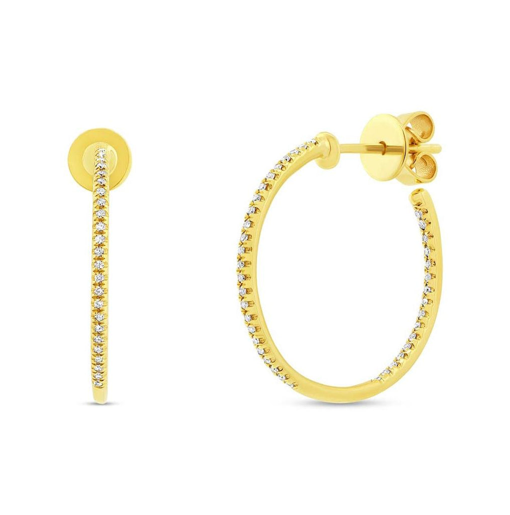 0.15 Ctw 14k Yellow Gold Diamond Hoop Earring