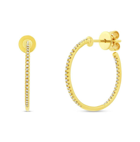 0.15 Ctw 14k Yellow Gold Diamond Hoop Earring