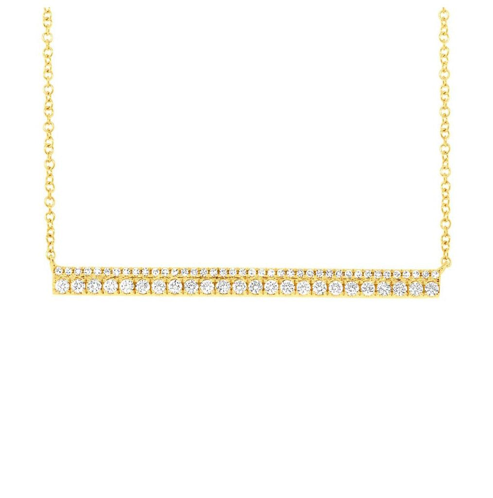 0.42 Ctw 14k Yellow Gold Diamond Bar Necklace