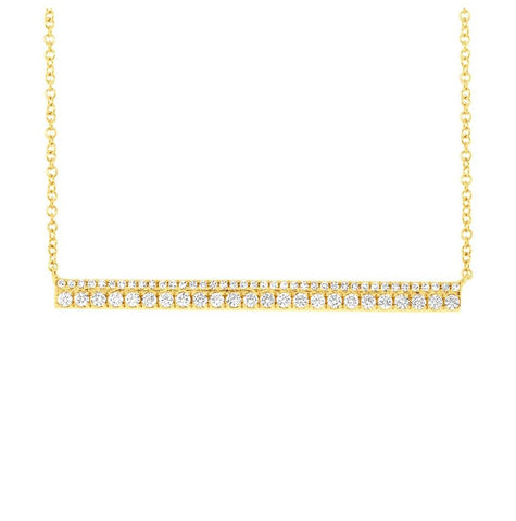 0.42 Ctw 14k Yellow Gold Diamond Bar Necklace