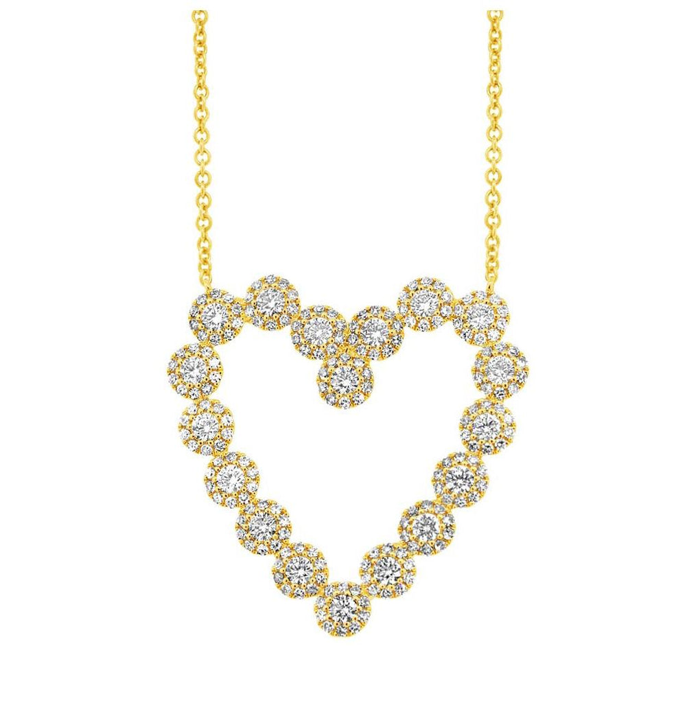 1.15 Ctw 14k Yellow Gold Diamond Heart Necklace