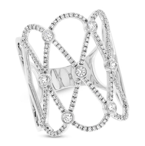 0.57 Ctw 14k White Gold Diamond Womens Ring