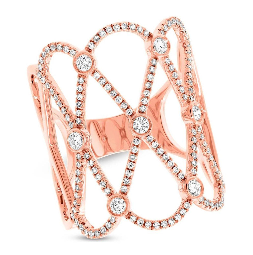 0.57 Ctw 14k Rose Gold Diamond Womens Ring