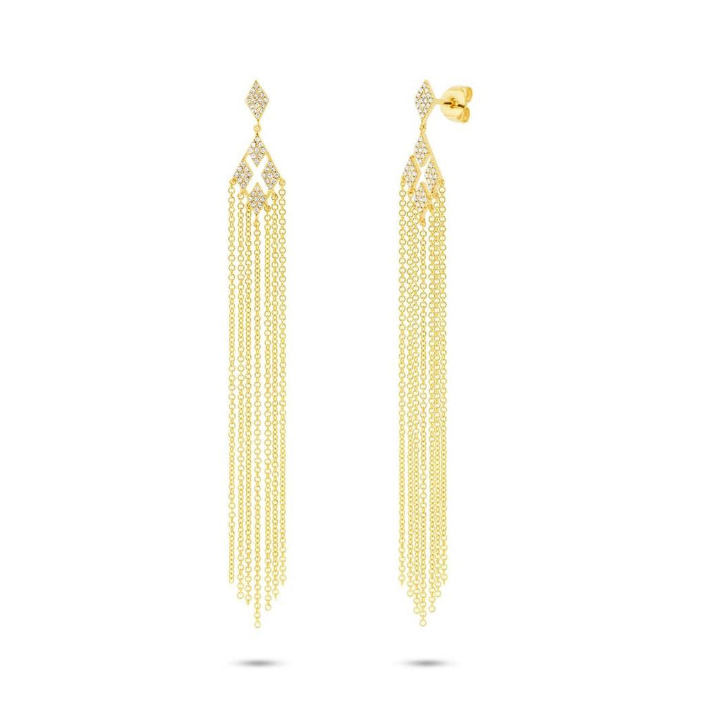 0.25 Ctw 14k Yellow Gold Diamond Fringe Earring