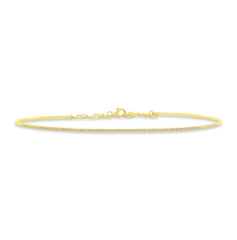 0.36 Ctw 14k Yellow Gold Diamond Choker Necklace