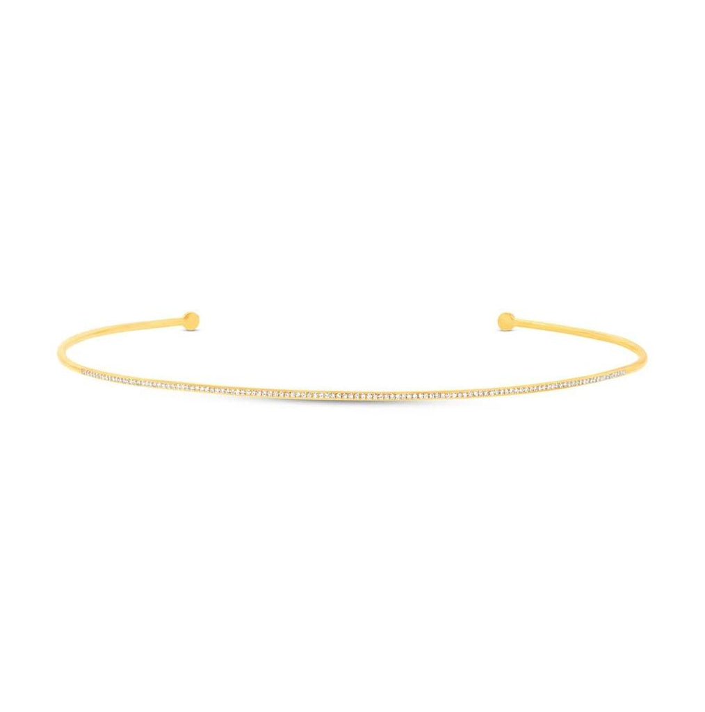 0.36 Ctw 14k Yellow Gold Diamond Choker Necklace