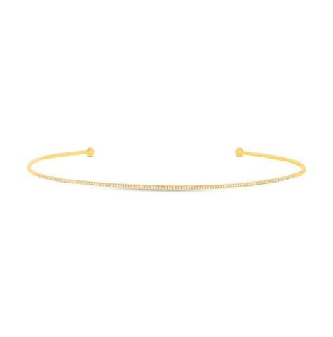 0.36 Ctw 14k Yellow Gold Diamond Choker Necklace