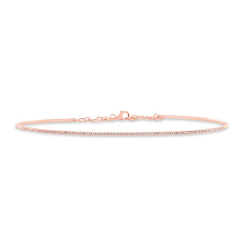 0.36 Ctw 14k Rose Gold Diamond Choker Necklace