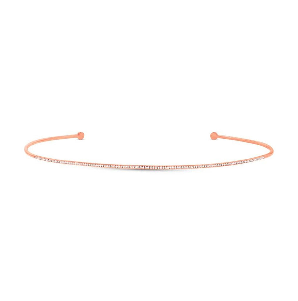 0.36 Ctw 14k Rose Gold Diamond Choker Necklace