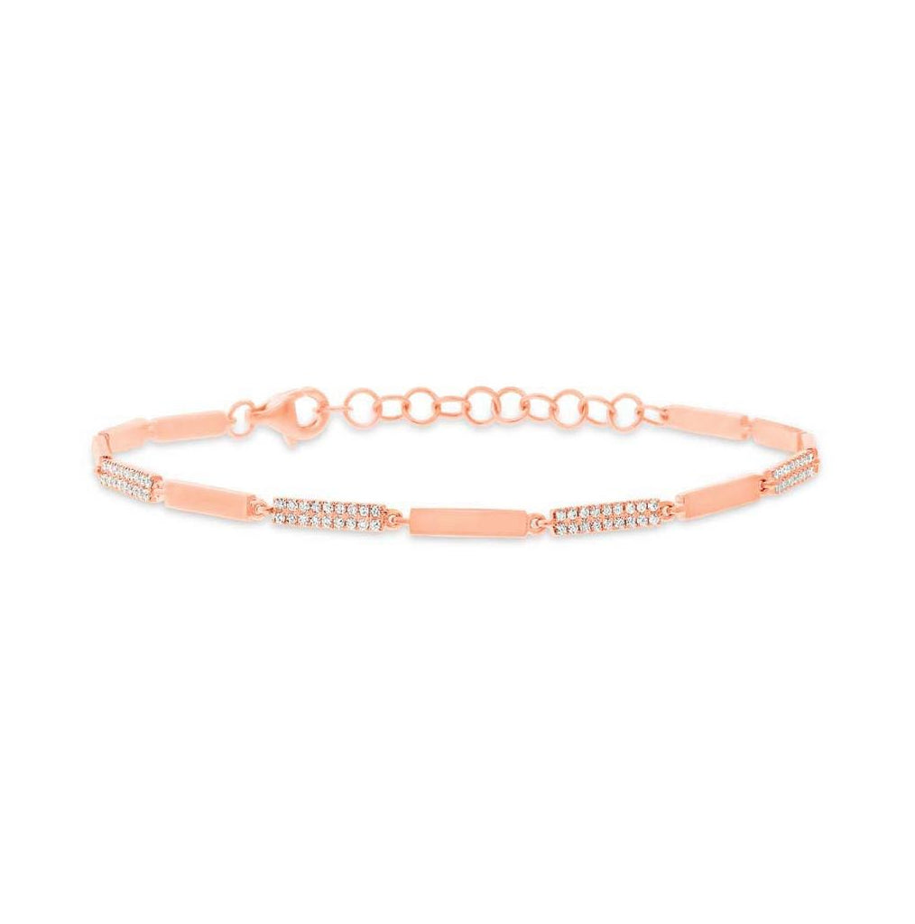 0.29 Ctw 14k Rose Gold Diamond Bracelet