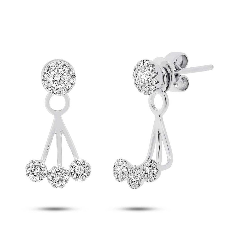 0.37 Ctw 14k White Gold Diamond Ear Jacket Earring